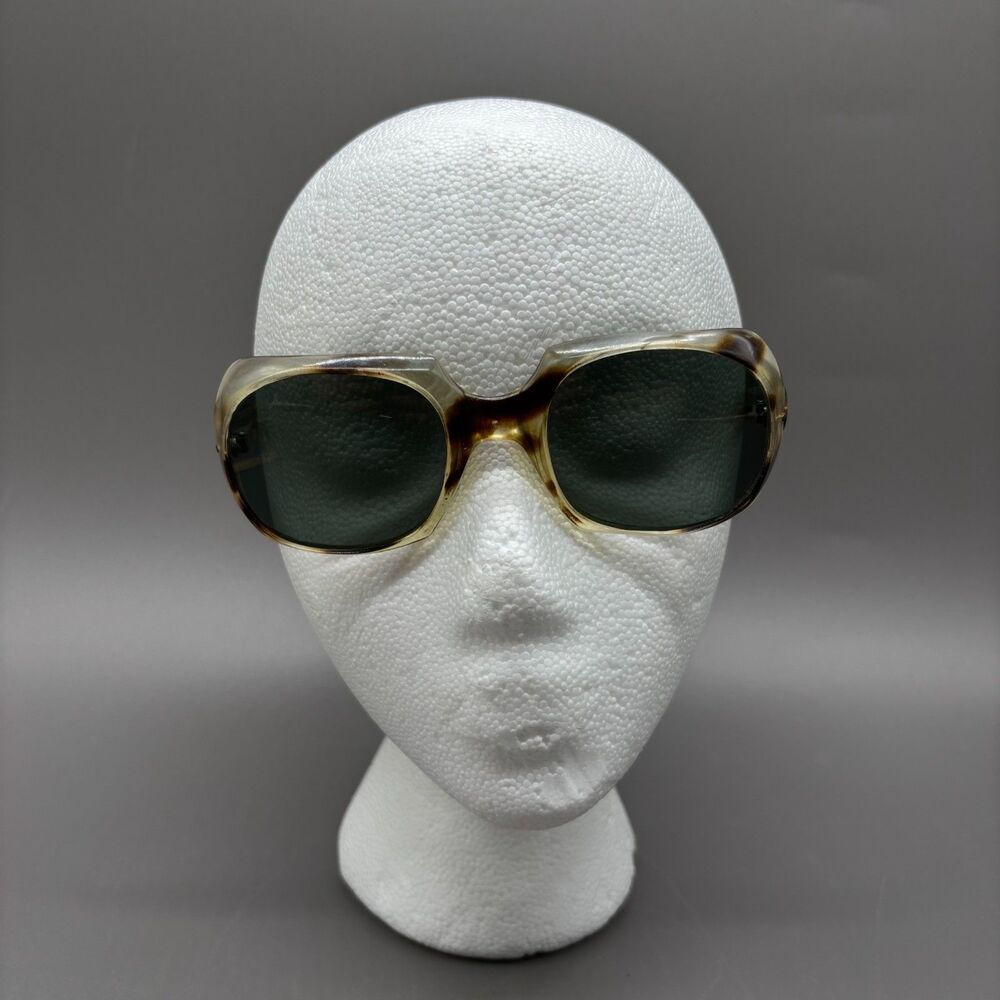 Vintage Tortoise Sunglasses Made In France Retro 70s Mod Square Acetate Frame